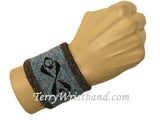Urban Skater Wristband Blue with Brown trim for Youth Women
