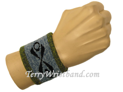 Urban Skater Wristband Blue with Yellow trim for Youth Women