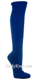 Blue athletic knee socks for sports