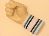 Bright blue navy striped white cheap terry wristband
