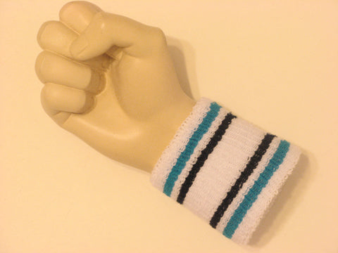 Bright blue navy striped white cheap terry wristband