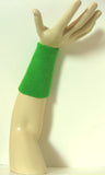 Bright green 6 inch long wristband sweatband