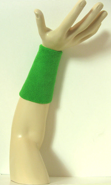 Bright green 6 inch long wristband sweatband