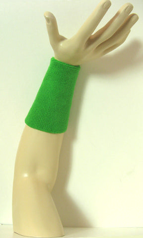 Bright green 6 inch long wristband sweatband