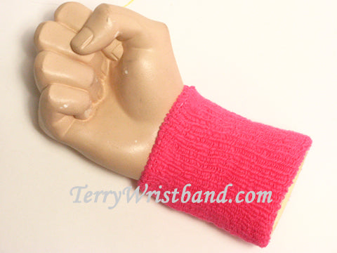 Bright pink cheap terry wristband