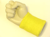Bright yellow wristband sweatband for sports