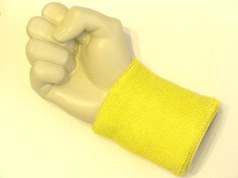 Bright yellow wristband sweatband for sports
