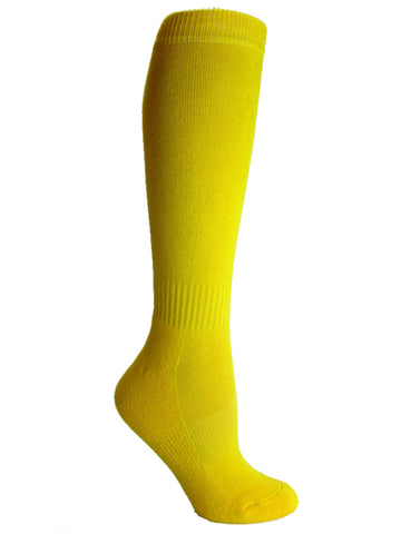 Bright yellow youth sports knee socks