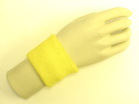 Bright yellow youth wristband sweatband terry for sports