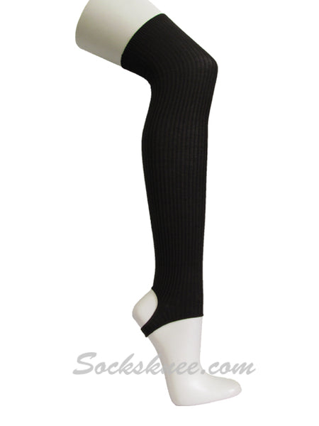 Lady's Dark Brown Cotton Over Knee Leg Warmer