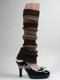 Brown and Beige Striped Leg Warmer