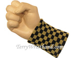 Brown Black Motorsports Check Wristbands Urban Style