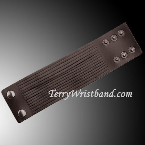 Brown Leather Bracelet for men with cut detail