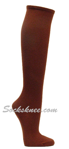 Brown womens fashion casual dress knee socks