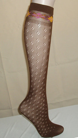Brown womens knee socks