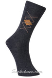 Charcoal Men's Diamond Blended Dress Socks