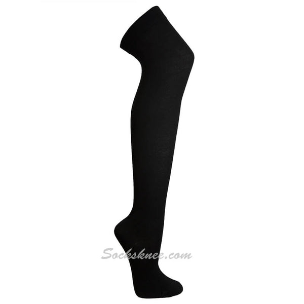 Black Women Over knee Thigh high boot socks