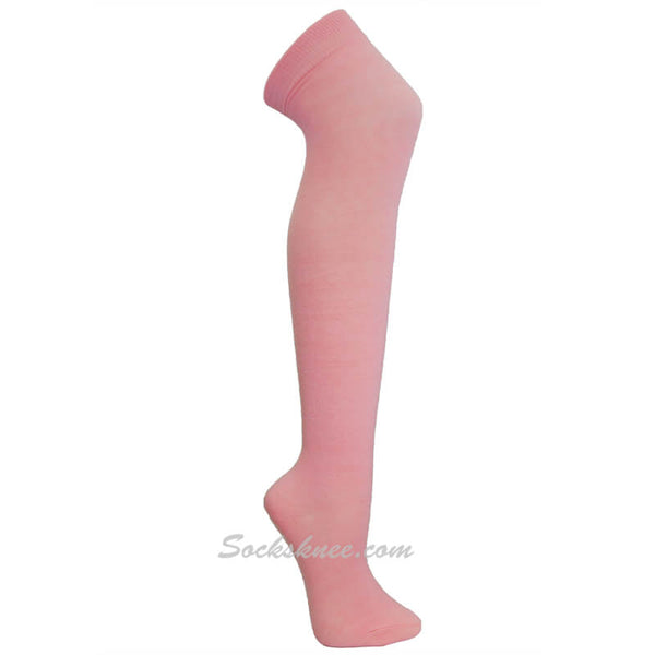 Light Pink Women Over knee Thigh high boot socks