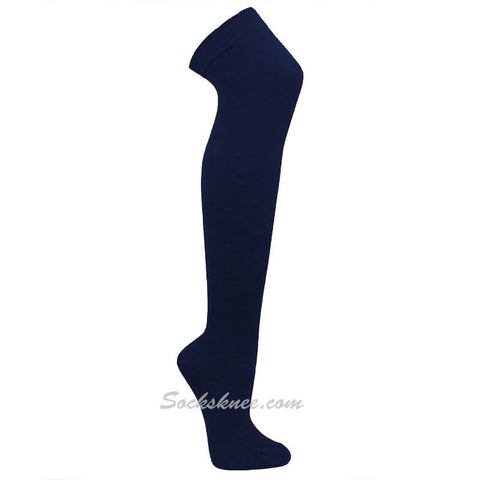 Navy Women Over knee Thigh high boot socks