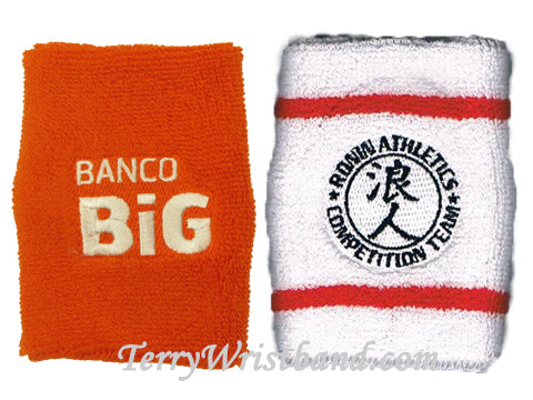 [Min.100 pieces]Custom Embroidery sport terry 4 inch wristband