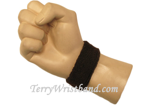 Dark Brown baby kids sport terry wristband