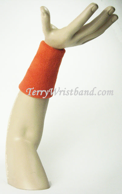 Dark Orange 6inch Long Terry Wristband Sweatband