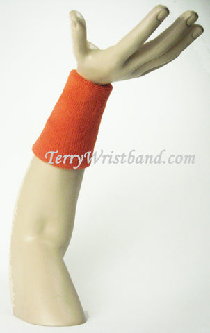Dark Orange 6inch Long Terry Wristband Sweatband
