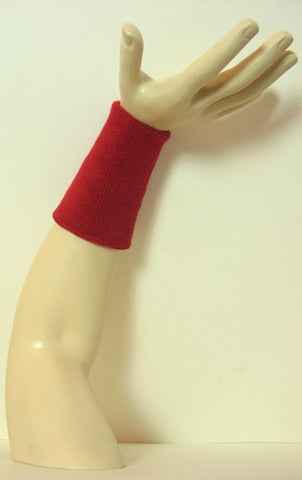 Dark red 6 inch long wristband sweatband