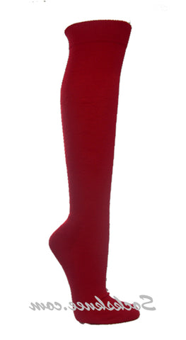 Dark Red athletic knee socks for sports
