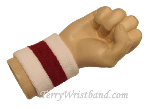 White / Dark Red 2color wristband sweatband