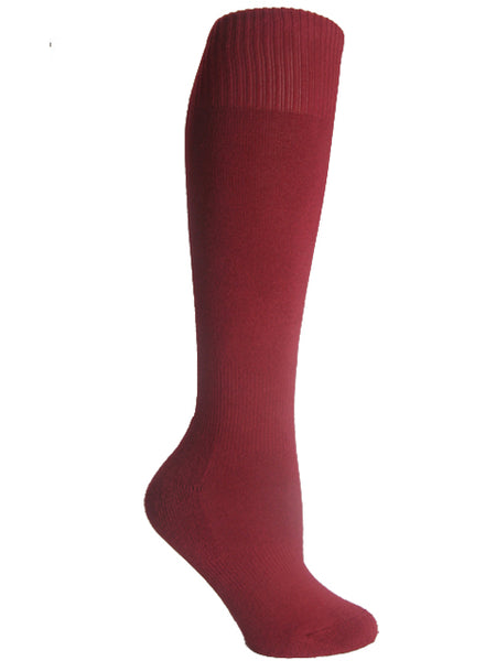 Dark red youth sports knee socks