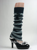 Forest Green Striped Pom Pom Leg Warmer