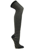 Gold black glitter sparkling striped over knee socks