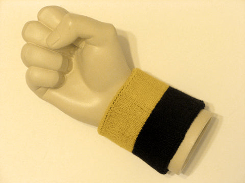 Golden yellow black 2colored wristband sweatband