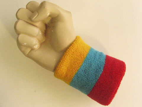 Golden yellow sky blue red wristband sweatband