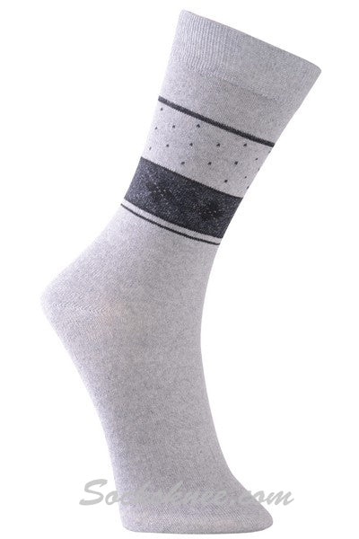 Gray Men's Argyle Tribal Band Dress Socks