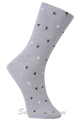 Gray Men's Triangle Confetti Blended Dress Socks