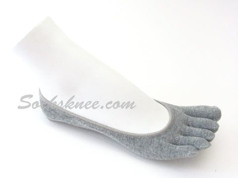 Light Gary/Grey 5fingers toes Toe Socks, Super Low Cut