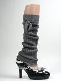 Gray/Grey Leg Warmer with Bow