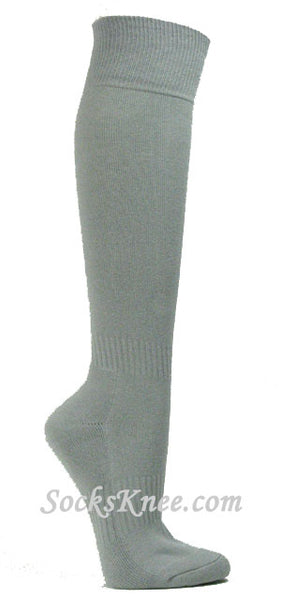 Gray grey athletic knee socks for sports