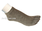 Grey No Show Length Toe Toe Socks
