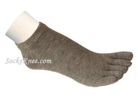Grey No Show Length Toe Toe Socks