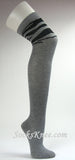 Zebra Striped on Thigh Gray Over Knee High Socks for Women