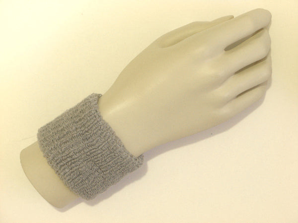 Gray silver cheap youth terry wristband