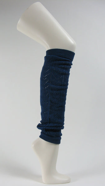 Grayish navy leg warmer hearts pattern lace