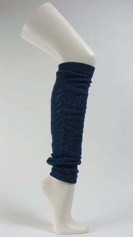 Grayish navy leg warmer hearts pattern lace