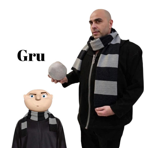Gru Inspired Scarf - Heather Black and Gray - main image
