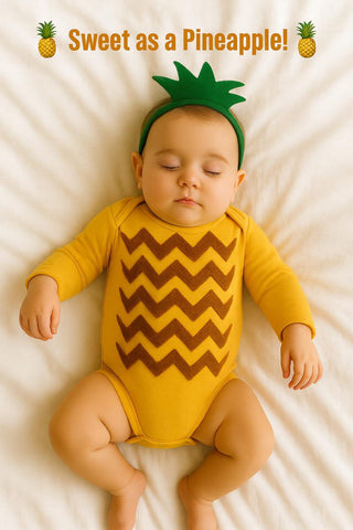 Golden Yellow Long Sleeve Baby Bodysuit for DIY Fruit Costume