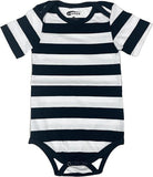 Baby Prisoner Costume, Black White Striped Bodysuit - Infant Inmate Halloween Outfit