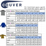 Couver kids shirt size chart